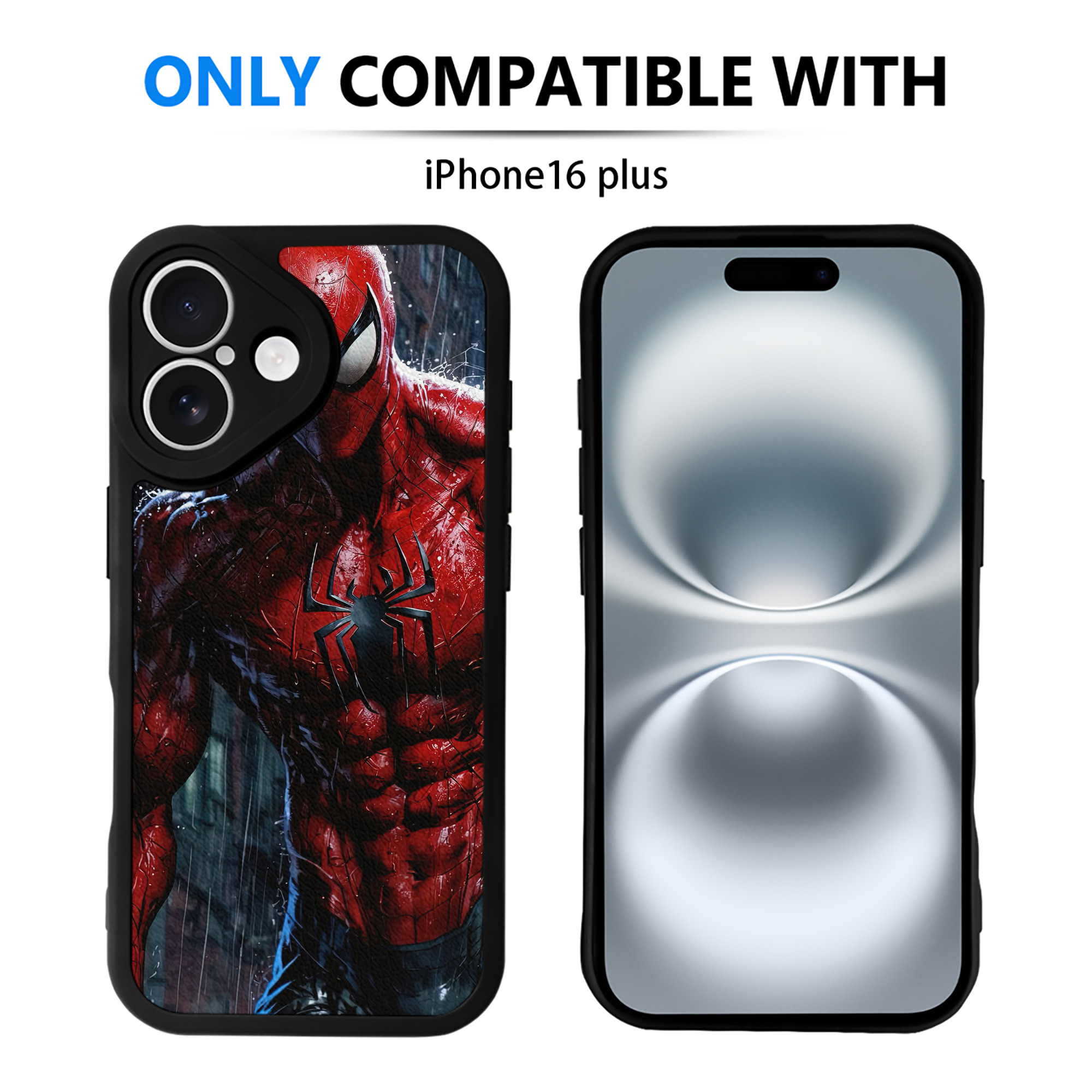（画像用） Spider Man スパイダーマン 【iPhone 16シリーズ対応】シリコンスマホケース（レザー調） 材質：シリコン